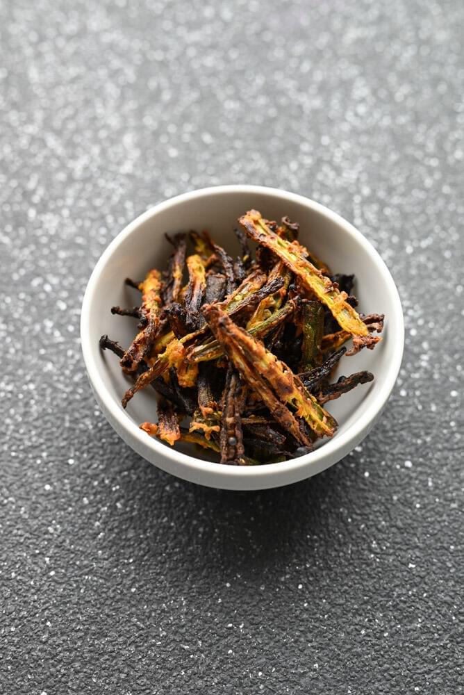 air fryer okra fry kurkuri bhindi